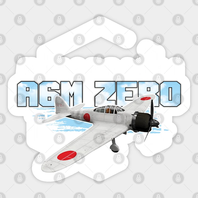A6M Zero WWII Japanese Fighter T-shirt Gift Sticker by woormle